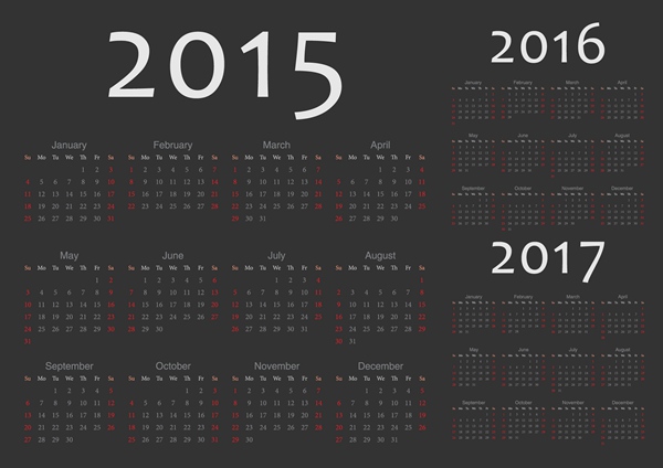 2015 grid calendar creative design vector 02