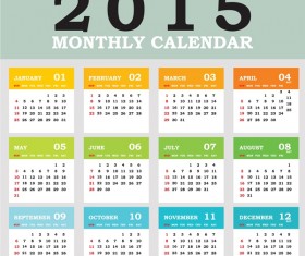 2015 grid calendar creative design vector 04