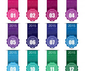 2015 grid calendar creative design vector 05