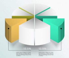3D infographics business layout vector material 01