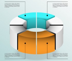 3D infographics business layout vector material 03
