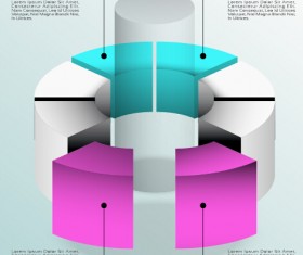 3D infographics business layout vector material 05