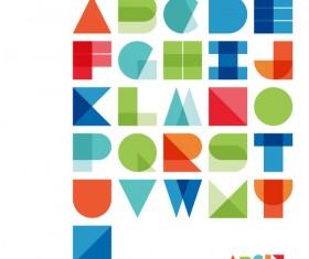 Abstract colored alphabet vector material