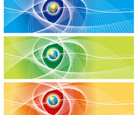 Abstract colored banner with earth vector