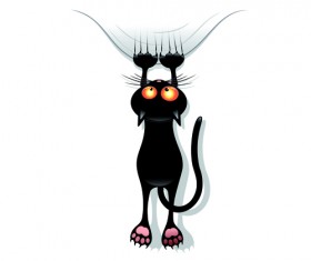 Amusing black cat vector 04