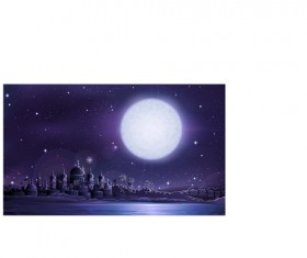 Ancient city night vector background