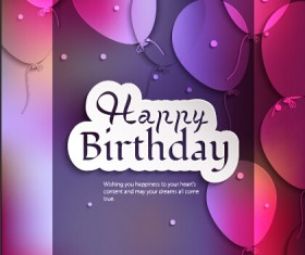 Balloons and confetti happy birthday card vector 02