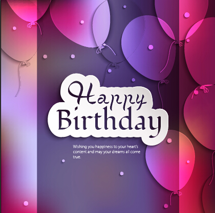 Balloons and confetti happy birthday card vector 02