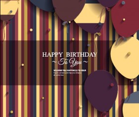 Balloons and confetti happy birthday card vector 03