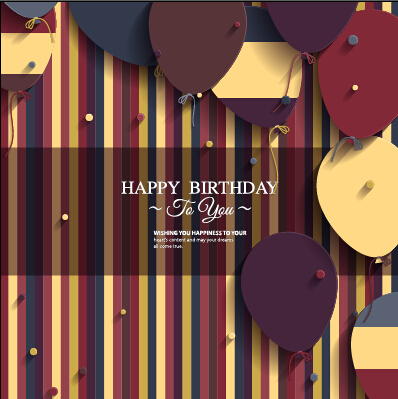 Balloons and confetti happy birthday card vector 03