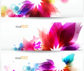 Beautiful multicolor floral vector banners