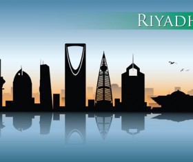 Beautiful waterfront city scenery vector set 06