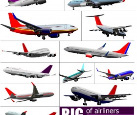 Big airplanes model set vector 01