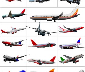 Big airplanes model set vector 02