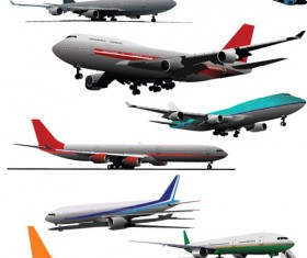 Big airplanes model set vector 03