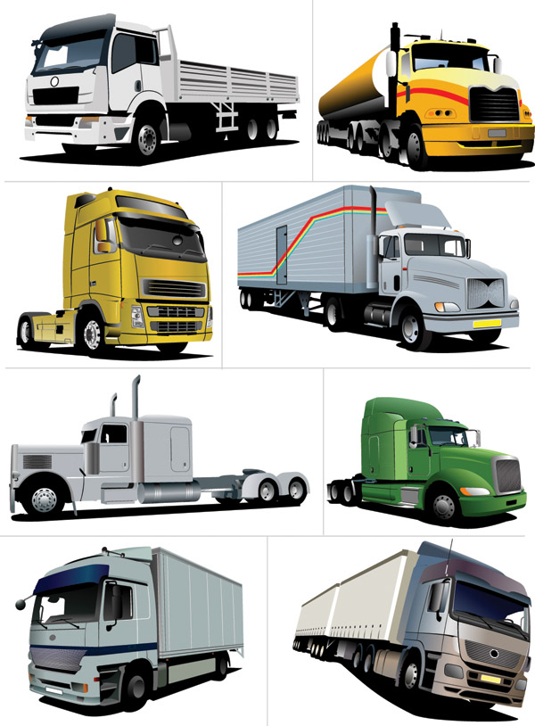 Big trucks creative vector material