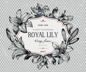 Black with white floral card background vector 03