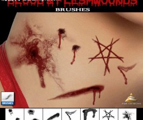 Blood and flesh wounds Photoshop Brushes