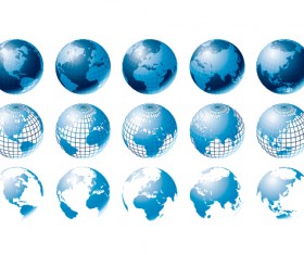 Blue earth with maps vector