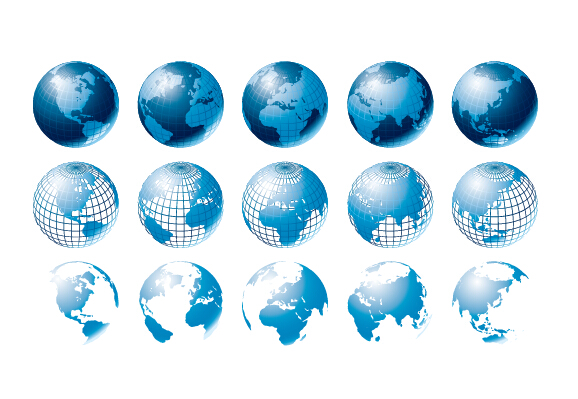 Blue earth with maps vector