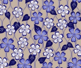 Blue floral seamless pattern vector material