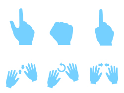 Blue hand gesture vector graphics