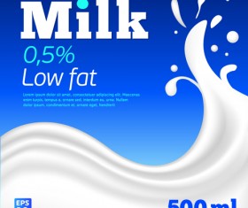 Blue style milk poster creative vector 01