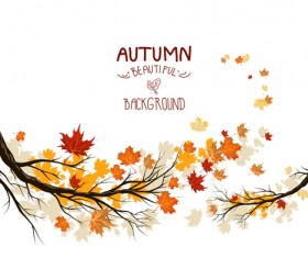 Bright autumn leaf backgrounds vector set 02