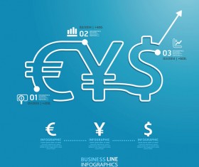 Business line financial infographics vector