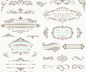 Calligraphy decorative frame with corner vector 01