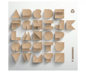 Cardboard alphabet design vector