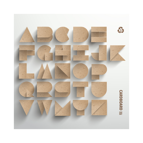 Cardboard alphabet design vector