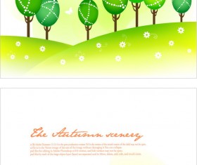 Cartoon tree with natural vector background