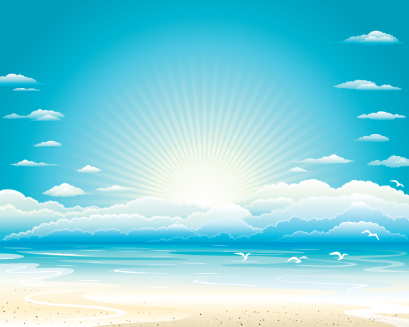 Charming sun beach design vector background 03
