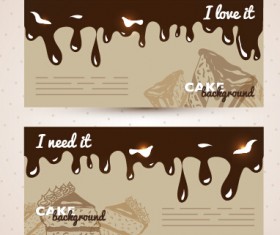 Chocolate with cupcake banners background vector 05