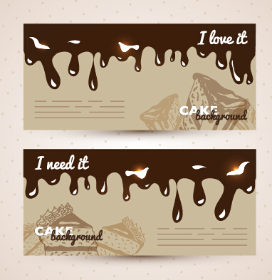 Chocolate with cupcake banners background vector 05