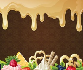 Chocolate with dessert sweets vector background 01