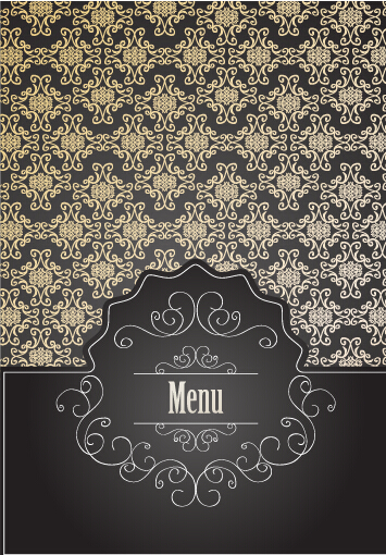 Classical style restaurant menu cover graphics 02
