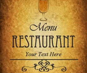 Classical style restaurant menu cover graphics 03
