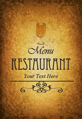 Classical style restaurant menu cover graphics 03
