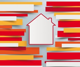 Colored paper infographics background vector set 01