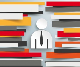 Colored paper infographics background vector set 04