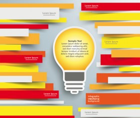 Colored paper infographics background vector set 06