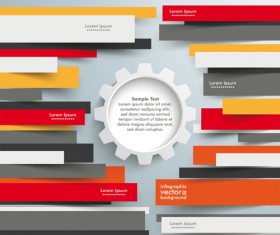 Colored paper infographics background vector set 07