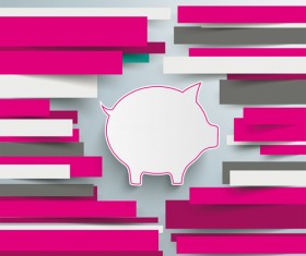 Colored paper infographics background vector set 08