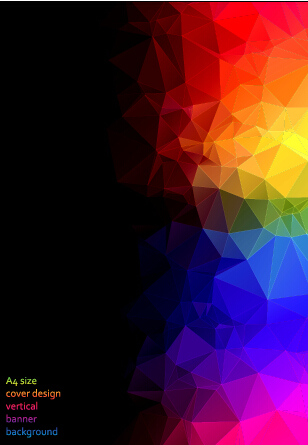 Colored polygonal elements vector background 03