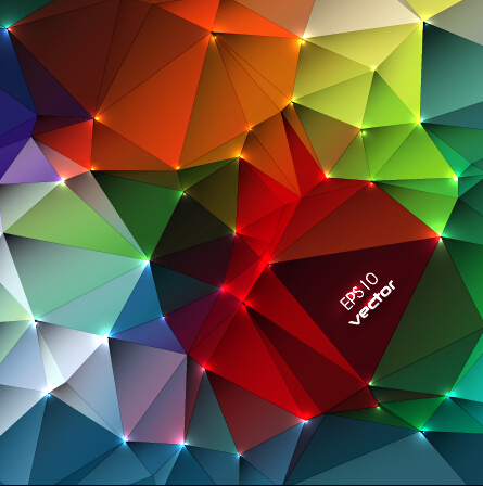 Colored polygonal elements vector background 05