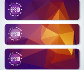 Combination triangle vector banners graphics 01