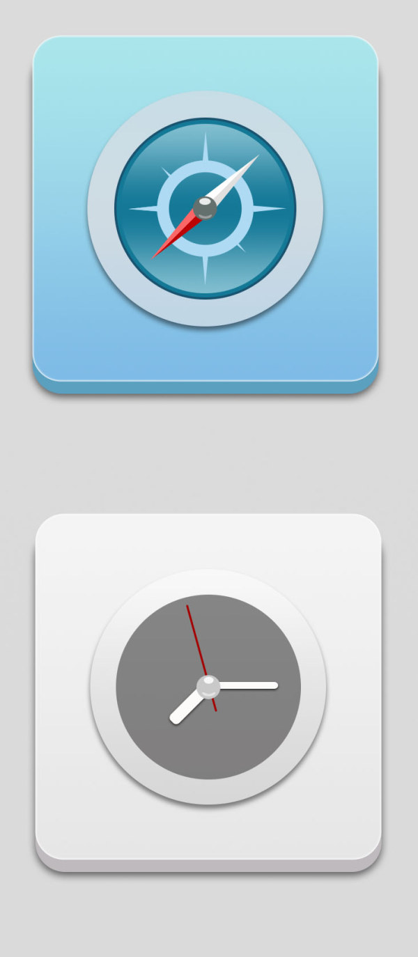 Compass with clock icons psd