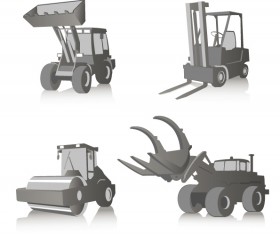 Construction vehicles design vector set